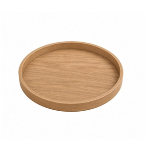 Assiette de service ronde en bois naturel, style nordique, polie, pour la table - Product Image 1