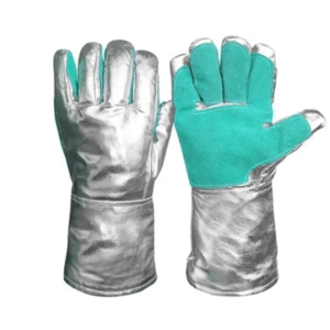 Guantes de Soldadura Antideslizantes de Cuero Reforzado con Aluminio, Protección para Manos con Puño de Seguridad Industrial para Construcción - Product Image 2