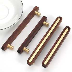 Modern Wooden Cabinet <b>Pulls</b> <b>Bar</b> Shape Minimalist Design Brass Hardware <b>for</b> Kitchen Drawer Handles Durable Furniture Handle - Product Image 1