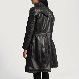 Abrigo Largo de Cuero PU Marrón Original OEM para Mujer, Impermeable, Cortavientos, Transpirable, Abrigo Sólido para Invierno - Product Image 2