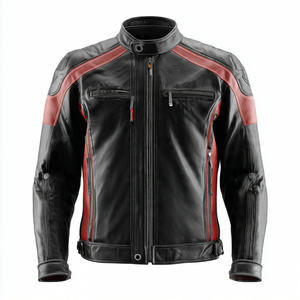 แจ็คเก็ตหนังมอเตอร์ไซค์วินเทจสำหรับนักแข่ง แจ็คเก็ตหนังมอเตอร์ไซค์แบบมีซิปสำหรับผู้ชาย แจ็คเก็ตหนังสำหรับขี่มอเตอร์ไซค์สำหรับนักแข่ง - Product Image 2