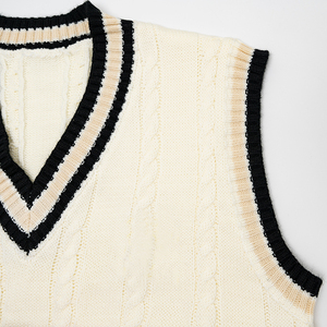 Pull en coton tricoté de haute qualité pour garçons, uniforme scolaire, col en V, chaud pour l'hiver, logo personnalisé, design personnalisé, OEM - Product Image 4
