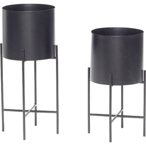 Black & Gold Iron Powder Coated Durable Multi-Purpose Outdoor & Indoor Floor Planter with Drainage - Product Image 1