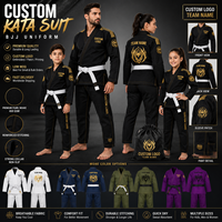 Traje de Karate Personalizado en Color Liso, Alta Elasticidad, Hecho de Material Duradero de Poliéster y Algodón, Conjunto de Uniformes de Karate Personalizados