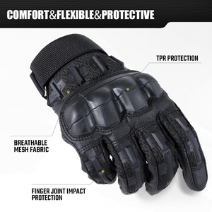 Guantes de Motociclismo de Cuero de Alta Calidad al por Mayor, con Pantalla Táctil, Refuerzo en la Palma y Protección Completa para las Manos - Product Image 2