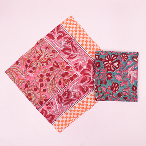 Sustainable Hand Block Bandana For Summer Styling Cotton Eco-Friendly Multi Color Girls <b>Square</b> <b>Scarf</b> Neckerchief - Product Image 5