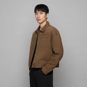 Men's Brown Denim Jacket 100% Cotton Regular Fit Solid Color Casual Style Button Closure Autumn Wear - Product Image 3