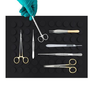 Sterilization Magnetic Mat, 12"x 15", Firmly, Round Magnets <b>Silicone</b> <b>Rubber</b> Black, Flexible and Non-Slip - Product Image 1