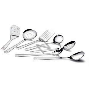 Sunlight 7 pcs Set de service tourneur à fente cuillère solide masher spaghetti serveur fourchette écumoire en acier inoxydable au prix de gros - Product Image 1