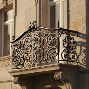 Victorian-style <b>wall</b>-<b>mounted</b> wrought iron railing, featuring an elegant design, rust resistance, and easy installation. - Product Image 3