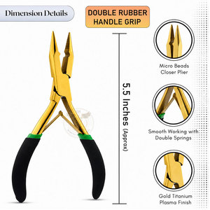Juego de Pinzas para Extensiones de Cabello QORVEX Instruments de Acero Inoxidable con Micro-Link de Fijación Fuerte, Etiqueta Personalizada - Precio Bajo - Product Image 4