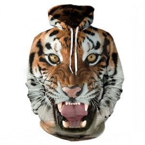 Sudadera con Capucha para Hombre, Diseño Personalizado con Serigrafía de Escena Urbana con Gatos Gigantes, Corte Regular, Estilo Casual Urbano, Transpirable, con Bolsillo, 100% - Product Image 5