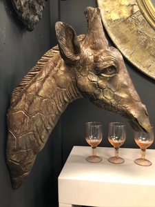 Busto de Jirafa, Arte Mural, Efecto Bronce, Diseño Moderno, Decoración para Sala de Estar - Product Image 5