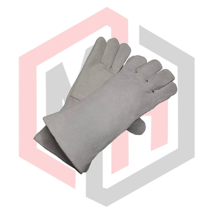 Gants de soudage TIG MIG en cuir pour pompiers, avec poignets tricotés, résistants à la chaleur, antistatiques, haute qualité, pour la sécurité au travail quotidien - Product Image 4