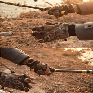 Guantes Tácticos de Camuflaje Resistentes |   Equipo de Caza con Palma Reforzada Antideslizante |   Guantes Cálidos Aislantes con Camuflaje Forestal - Product Image 4