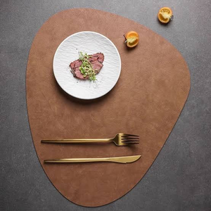 Sets de table ronds en cuir 350 mm, design moderne antidérapant, plusieurs couleurs, sets de table ovales pour la salle à manger - Product Image 6