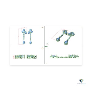 Boucles d'oreilles pendantes en or rose 18 carats avec diamants de laboratoire en forme de poire et ovale de 1,78 ct, boucles d'oreilles statement à plusieurs pierres superposées pour femmes - Product Image 4