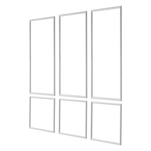 Kit di 3 Pannelli Leggeri per Rivestimento Murale, Facile Installazione, Impermeabili, Verniciabili, in Polistirene, Profilo Largo - Product Image 1