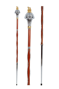 Masse de tambour-major personnalisée de haute qualité, tête chromée gravée, boule en acier inoxydable, couronne de lion, 3 parties GTE-DMM-112 - Product Image 5