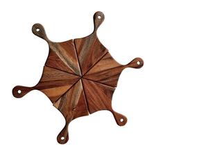 Assiette de service rectangulaire en bois d'acacia durable et écologique, technique d'émaillage coloré, design moderne, passe au lave-vaisselle, non toxique - Product Image 5