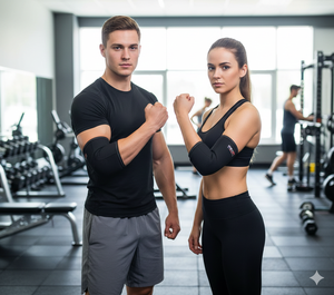 Rexfit Sport - Mangas de Compresión para Codo de 5 mm, 1 Par, Soporte de Alto Rendimiento para Levantamiento de Pesas y Powerlifting - Product Image 3