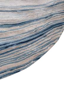 Alfombra Redonda de Lana y Viscosa de Pelo Corto, Tejida a Mano, Modelo TAQ-4309 de Jaipur Rugs, Color Gris Clásico/Azul Leche - Product Image 3