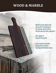 Luxury Marble and Acacia Wood Cutting Board Serving Board Chopping Board Cheese Board <b>Kitchen</b> <b>Prep</b> Board for Home - Product Image 5