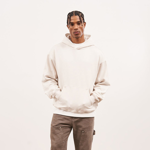 Sweat à capuche oversize coupe ample streetwear en molleton de coton épais French Terry à épaules tombantes, personnalisable avec logo, vente en gros - Product Image 2