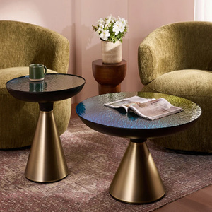 New Design Metal <b>Side</b> <b>Tables</b> Handmade Living Room Furniture Hammered Texture <b>Round</b> Top Metal <b>Side</b> <b>Tables</b> - Product Image 4