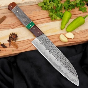 Couteau de chef japonais UA Supplies en acier Damas Sanmai, 8-9,9 pouces, forgé à la main, manche ergonomique en bois, finition brossée, couteau de cuisine - Product Image 3