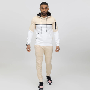 Custom Mens Sportswear Regular Blue Gym Streetwear Tracksuit Fashion Fitted Solid Sweat Wear Winter Two Piece Plus Size - Product Image 4