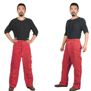 Pantalon de soudeur en cuir de vachette de qualité supérieure, résistant, pour la protection des jambes, vêtements de travail pour la construction et la soudure - Product Image 3