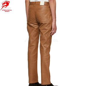 Custom <b>Leather</b> <b>Pants</b> Soft <b>Leather</b> Material Comfortable Waistband Stylish Straight Leg For Fashion Casual And Everyday - Product Image 5