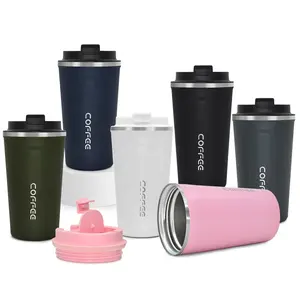 Taza termo de acero inoxidable con logotipo personalizado de 380Ml, tazas de doble pared de 510ml, termo aislado, taza de viaje para café