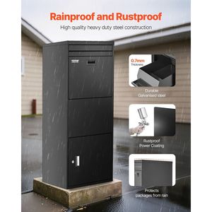 Armadietti per Consegna Pacchi in Acciaio Zincato, Cassetta Postale da 47,2 Pollici, Contenitore Antifurto per Esterno - Product Image 3