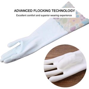 3 Pares de Guantes de Limpieza de Goma de 16 Pulgadas de Largo con Forro de Algodón Flocado, Guantes Reutilizables para Lavar Platos y Tareas Domésticas - Product Image 2