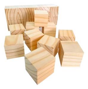 Cubos de Madera Maciza Pulida, Bloques Cuadrados Reutilizables para Manualidades, Proyectos de Bricolaje, Decoración Navideña y del Hogar - Marca 00 - Product Image 3