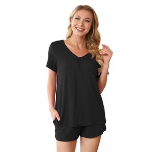 Camisa Elegante Casual de Verano para Mujer, Corte Entallado, Largo Medio, Cuello en V, Manga Corta, Transpirable, Tejido de Rayón, 2025 - Product Image 5