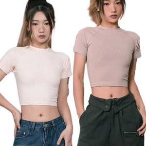 T-shirt court sexy personnalisé pour femme, coupe ajustée, en coton et élasthanne doux, style streetwear, imprimé baseball, pour l'été, Baby Tee - Product Image 4