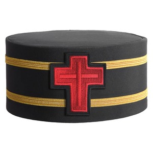 Masonic Knight Templar Sir Knight High Quality Masonic Regalia Knights Templar Commandery Crown Cap with Red Passion Cross Price - Product Image 5