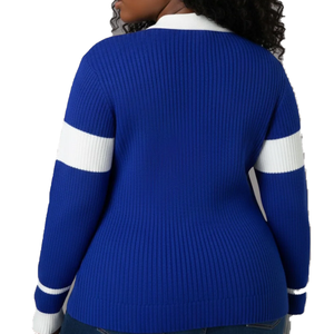 Cardigan long brodé pour femmes ZPB Sorority, sur mesure, en laine acrylique, tricoté, mode féminine, cardigan d'hiver, vente en gros - Product Image 2