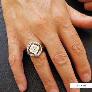 Bague BOJ RCJ 005 personnalisée en argent et diamant, bague de diplôme universitaire unisexe, cadeau pour les occasions de fête, prix bas - Product Image 4
