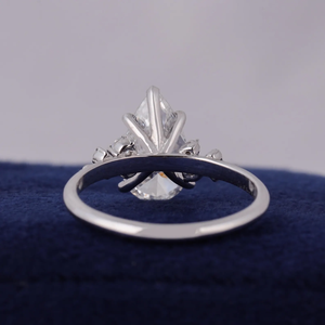 Women's Pear Cut Diamond Engagement Ring White Gold Prong Setting Classic Style - Product Image 5