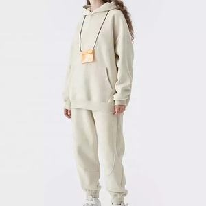 Heavy Cotton Unisex <b>Hoodie</b> Plain Wholesale New Designs 2 Piece Active <b>Gym</b> Tapered 1/4 Zip Tracksuit and Polover - Product Image 4