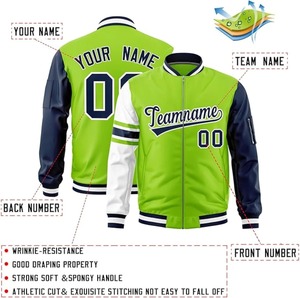 HOOD CREW Mens <b>Varsity</b> <b>Jackets</b> Faux Leather Sleeve Letterman <b>Boys</b> College Baseball <b>Jacket</b> Customized Wholesale - Product Image 3