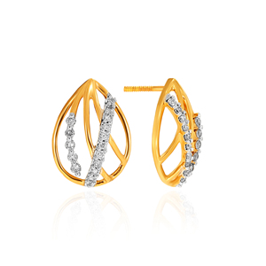 Boucles d'oreilles minimalistes en or jaune 14 carats avec diamants taille poire, bijoux pour femmes à porter au quotidien, clous en diamants naturels - Product Image 3