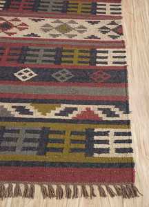 Tapis ethnique tissé à la main en jute et laine, tapis kilim personnalisé pour salon, chambre et bureau - Product Image 2