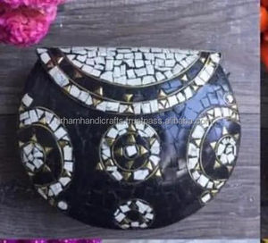Bolsos de mano para mujer, bolso de piedra natural de concha dorada 100%, bolso antiguo étnico, bolso de mano de mosaico a bajo precio de LUXURY CRAFTS - Product Image 5