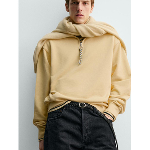 Oversized Quarter Zip Sweatshirt <b>Men</b> Heavy Cotton Casual <b>Pullover</b> Custom Private Label Fashion USA Trending - Product Image 4