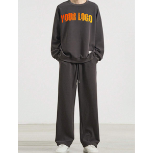 Ensemble survêtement vintage sur mesure 100% coton pour homme, sweat-shirt et pantalon de survêtement, col rond, pull-over - Product Image 5